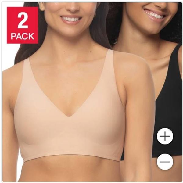 Buffalo by David Bitton 2-Pack Wire-Free Seamless Bras, Size L/G