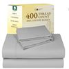Image 1 : California Design Den 400 Thread Count Sateen Weave Sheet Set, Double, Light Gray