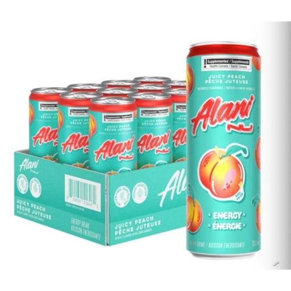 Alani Nu Juicy Peach Energy Drink 12 x 355 mL Cans