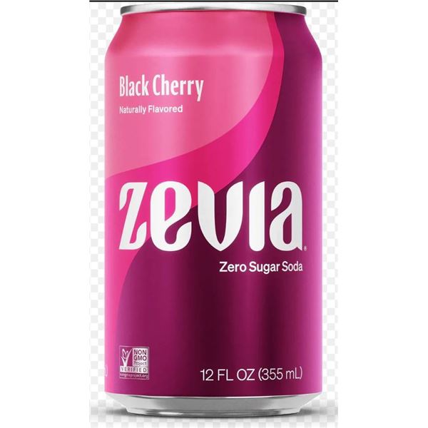Zevia Zero Sugar Soda Black Cherry, 6 Cans x 355 ml Each