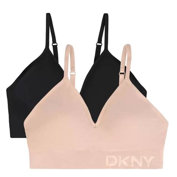 DKNY 2-Pack Seamless Bra with Adjustable Straps, Size S/P