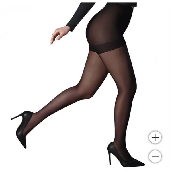 Silks Run Resistant Control Top Hosiery, Black, Size C, 6 Pairs