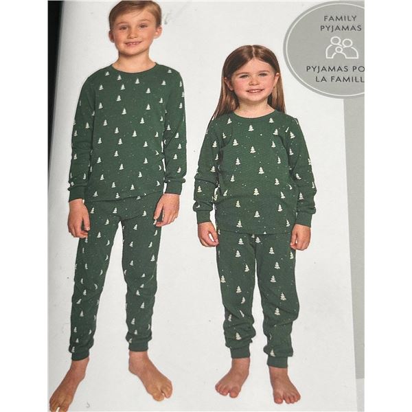 PL Kids’ Pyjama Set, Size 10/12, Green with Tree Design