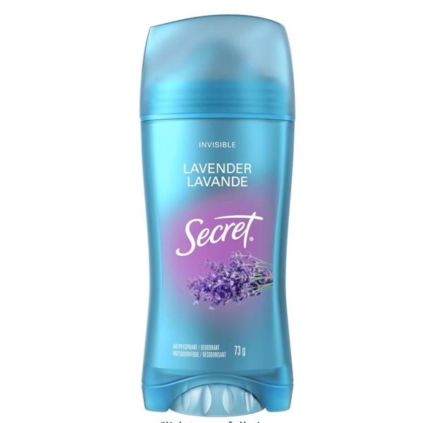 Lot of 3 Secret Lavender Antiperspirant Deodorants, 73g Each