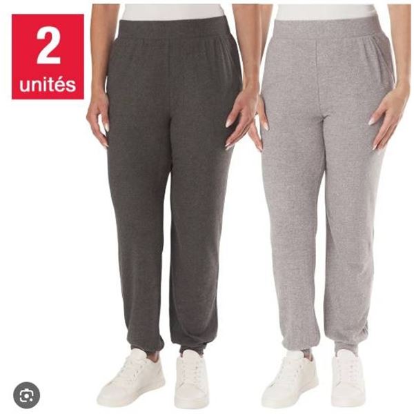 Lazypants Women’s High Waist Joggers, 2-Pack, M/M Size, Gray