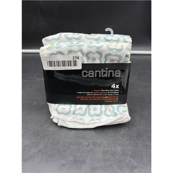 Cantina 4-Pack Microfiber Dish Cloths With Printed Pattern