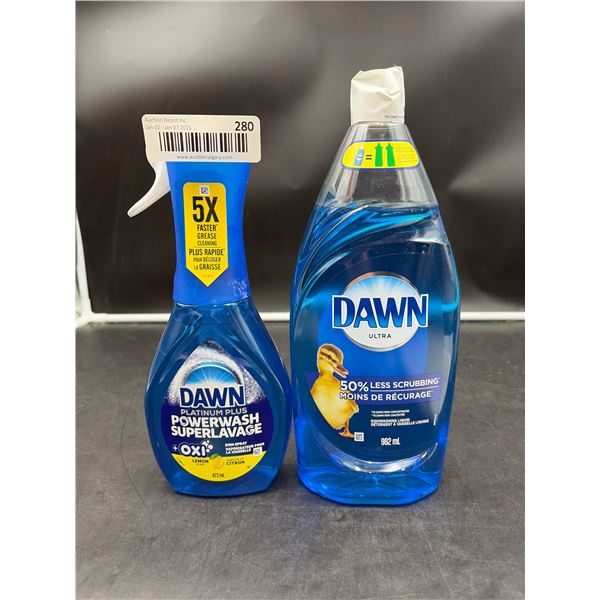 Dawn Platinum Plus Powerwash and Dawn Ultra Dishwashing Liquids, 473 mL and 982 mL