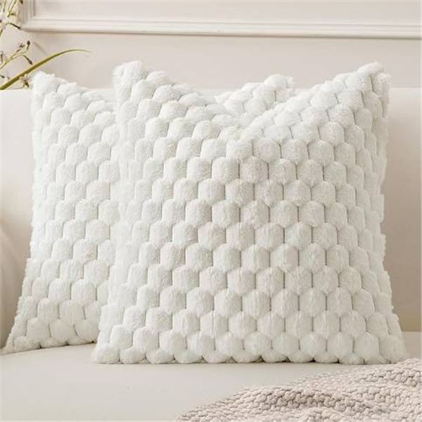 Miulee 50×50 White Cushion Covers Set of 2