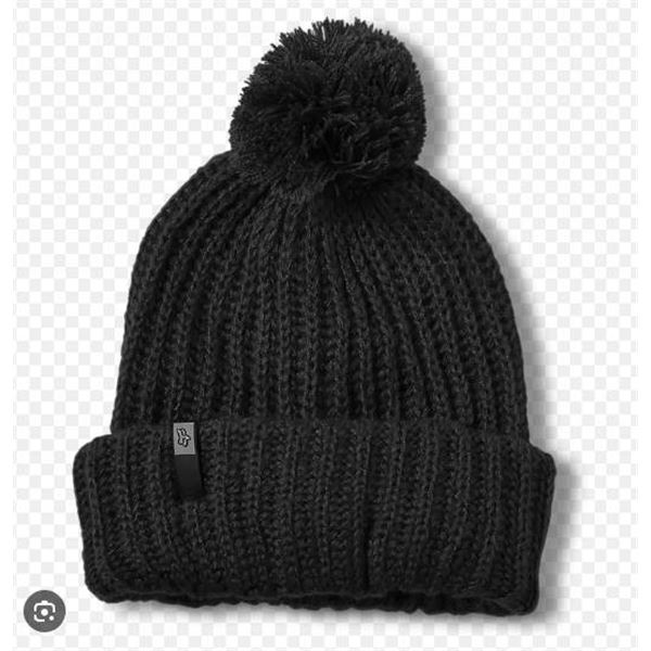 Black Indio Beanie With Pom-Pom, Model S23528-001-OS