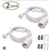 Image 1 : Cable Matters 2-Pack Hanging Lamp Light Cord with On/Off Switch, 15 Feet, White
