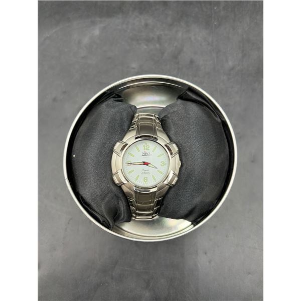 Point Zero Women’s Quartz Stainless Steel Watch with White Dial and Date Display