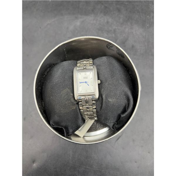 Point Zero Women’s Rectangular Silver-Tone Wristwatch with Metal Band
