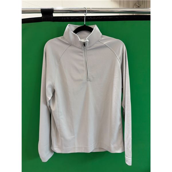 Men’s Small Quarter-Zip Long Sleeve Shirt with Striped Pattern