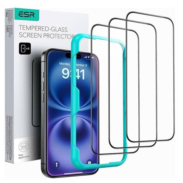 ESR Tempered-Glass Screen Protector Set for iPhone 15