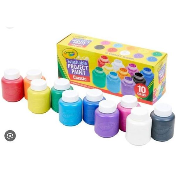 Crayola Washable Project Paint Set – 10 Bottles, 59 mL Each