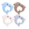 Image 1 : Aitoustne 4-Piece Dolphin Baby Teethers, BPA Free, Easy Hold