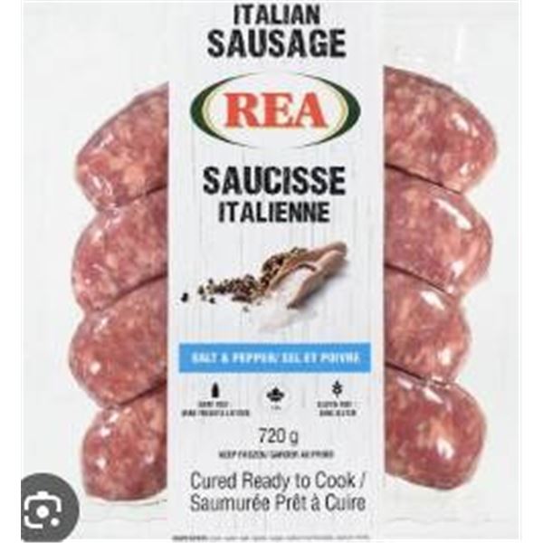 REA Italian Sausage – Mild Flavored – Prepackaged – 2x720g