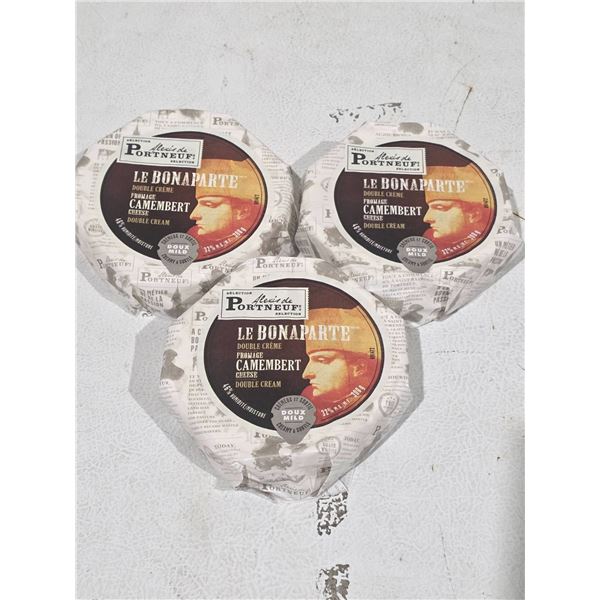 Le Bonaparte Double Cream Camembert Cheese 3x300g **FROZEN**