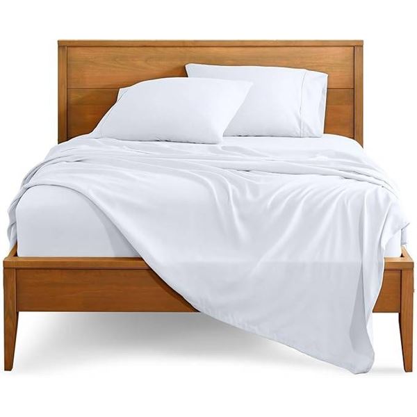 Bare Home Rayon from Bamboo Sheet Set – White – Queen