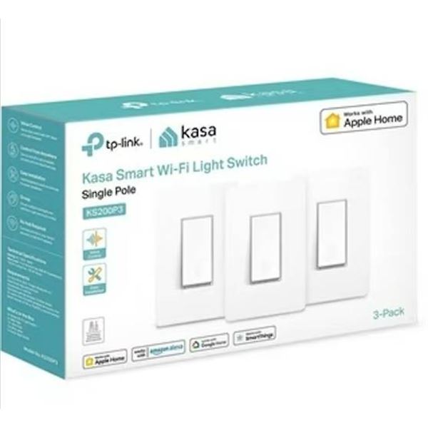 TP-Link Kasa Smart Wi-Fi Light Switch, 3-Pack Model KS200