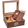 Image 1 : Cigarol Wooden Cigar Humidor with Accessories and Hygrometer
