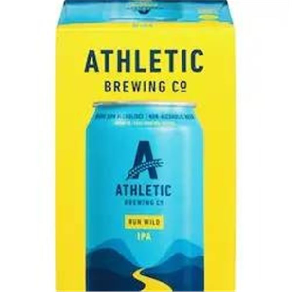 Athletic Brewing Co Run Wild IPA Non-Alcoholic Beer, 24 Cans 355ml