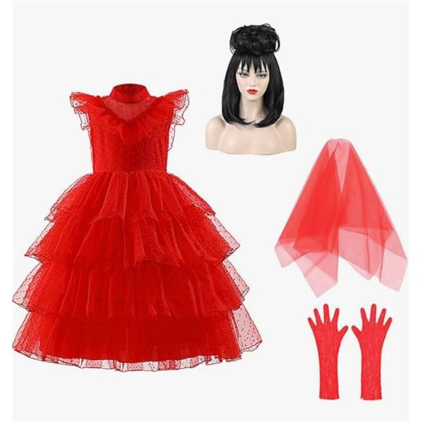 Lydia Deetz Cosplay  Costume Red Bride