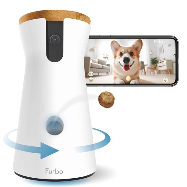 Furbo Dog Camera with 360-Degree View, Treat Dispenser and barking alert