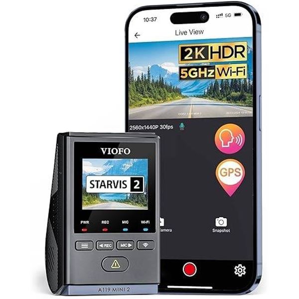Viofo A119 Mini 2 Dash Camera with Sony STARVIS 2 Sensor and 2K HDR