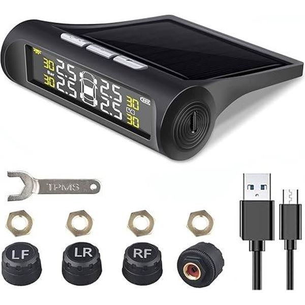 Letourwm Solar-Powered Tire Pressure Monitoring System TPMS