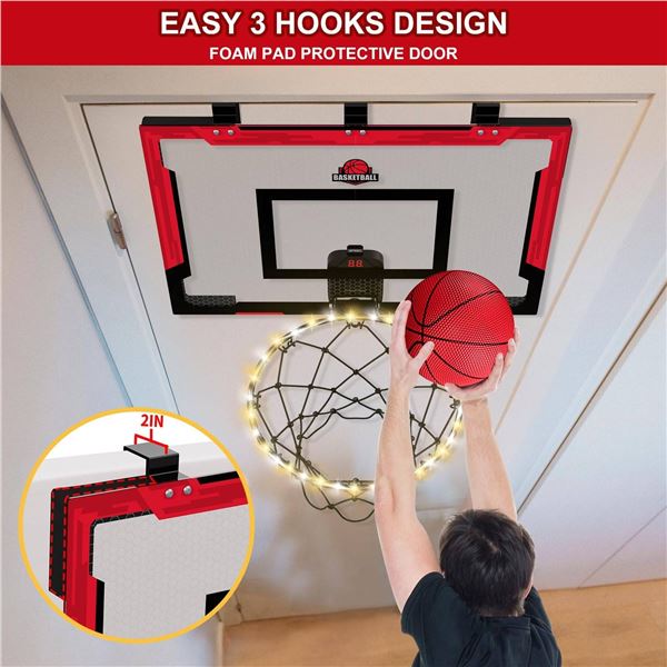 Basketball Hoop Sports Set three hooks design and light up