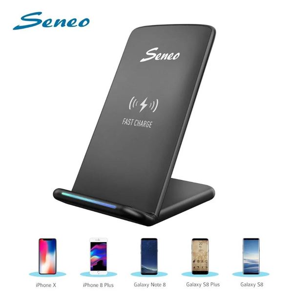 Seneo SNPA046CB Fast Wireless Charging Stand, 7.5W/10W/15W
