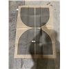 Image 3 : Rectangular Woven Rug with Black and Tan Circular Pattern, Polyester Material