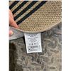 Image 4 : Rectangular Woven Rug with Black and Tan Circular Pattern, Polyester Material