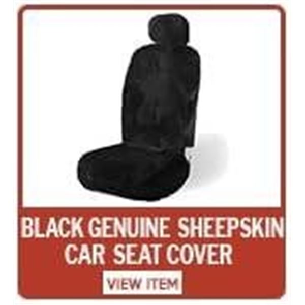 Genuine Sheepskin Seat Cover – Black