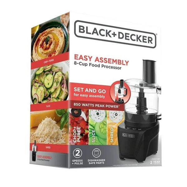 Black+Decker Easy Assembly 8-Cup Food Processor, Model FP4200B