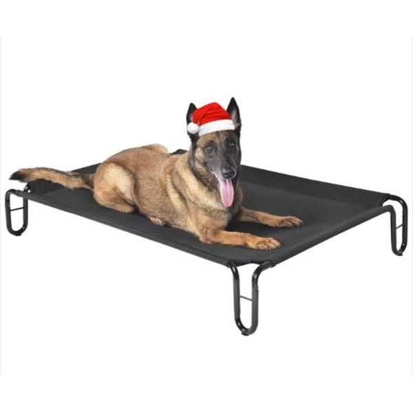 PettyCare Elevated Pet Bed with 65 Lbs Capacity, 43.3x30x8 Inches – Black – Dog no