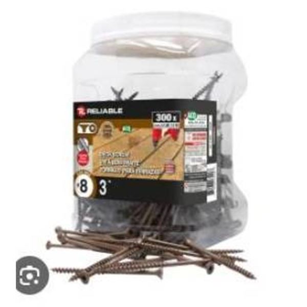 Reliable Deck Screws #8, 3 Inches, 300 Pieces
