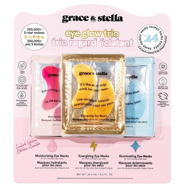 Grace & Stella Eye Glow Trio Eye Masks – 24 Pairs