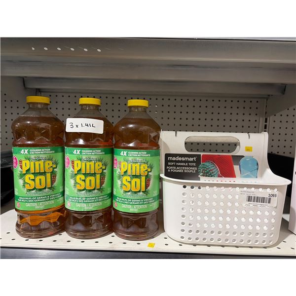 Three Pine-Sol 1.41L Bottles with Madesmart Handle Caddy White