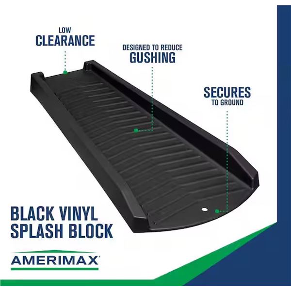 Amerimax Gutter Downspout Splash Blocks, Lot of 4 – 12 inch