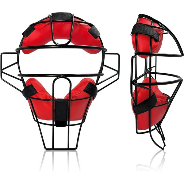 Protective Black And Red Sports Helmet Faceguard Mask