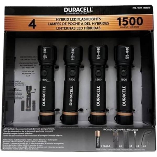 Duracell 1500 Lumen 4-Pack LED Flashlights