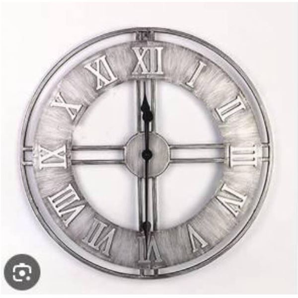 Wall Charmers 20″ Home Decor Roman-Numeral Metal Wall Clock