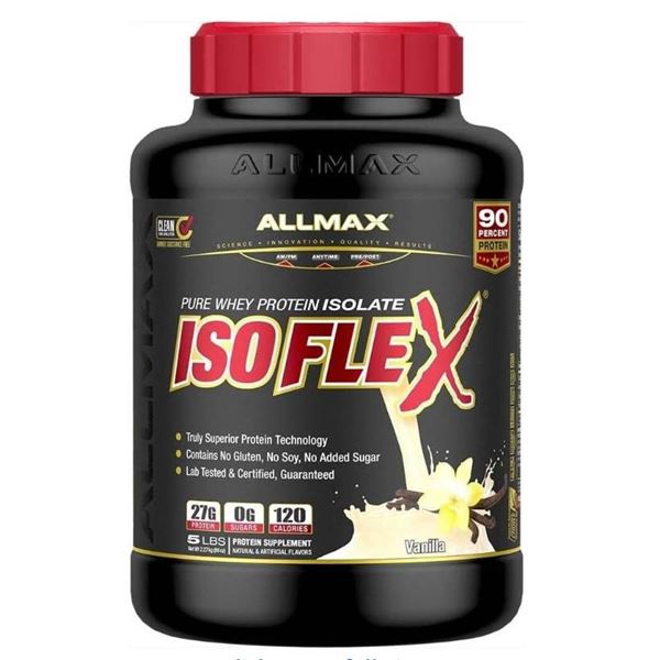 ALLMAX Isoflex Whey Protein Isolate 5 lbs Vanilla Flavor