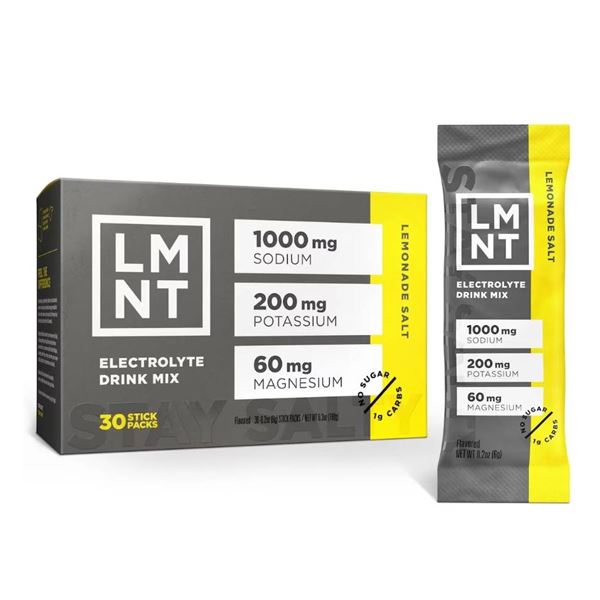 LMNT Electrolyte Drink Mix Lemonade Salt, 30 Stick Packs