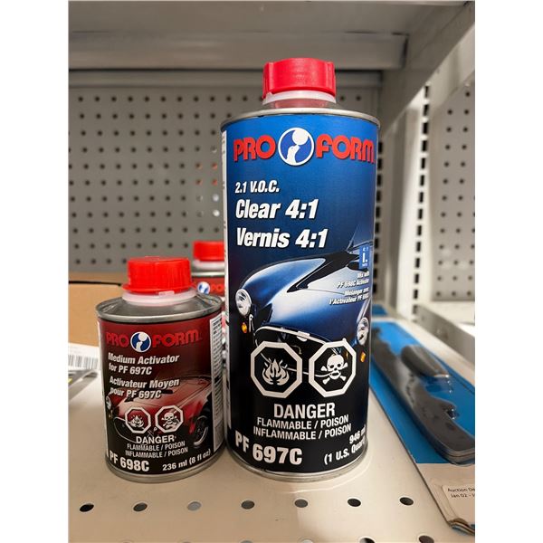 Lot of Pro Form Clearcoat 4:1 System with Activator, PF 697C and PF 689C