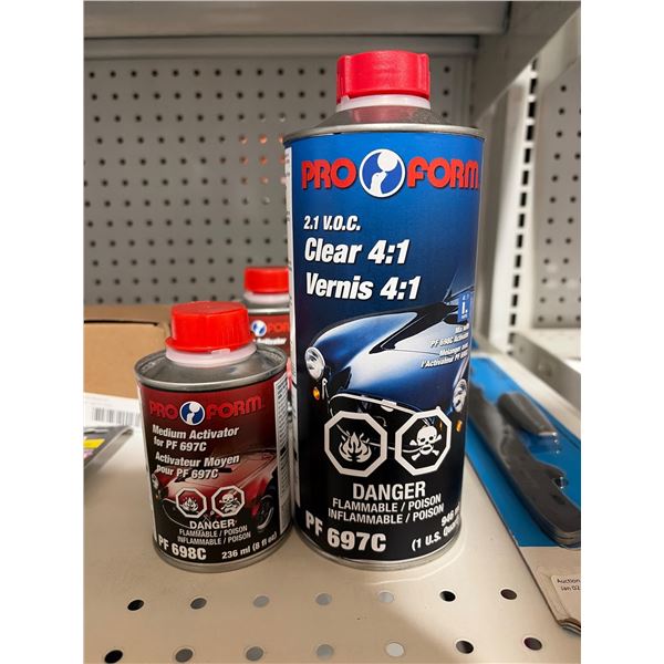 Lot of Pro Form Clearcoat 4:1 System with Activator, PF 697C and PF 689C