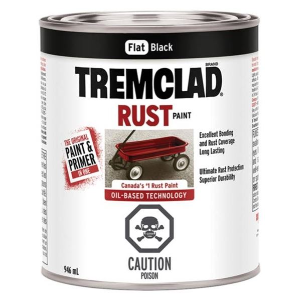 Tremclad Rust Paint Flat Black 2 x 946ml