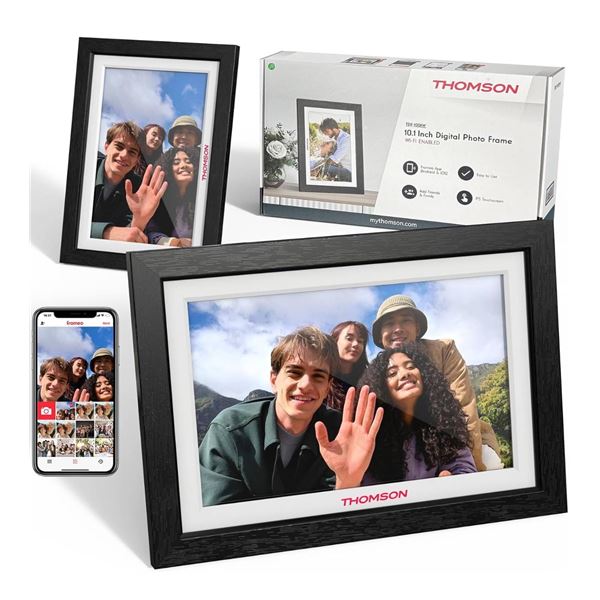 THOMSON Smart WiFi Digital Photo Frame – 10.1 Inch 1280×800 IPS Touch Screen 32GB Electroni